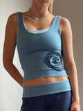 I Am Spiralling Tank - Navy & Aqua