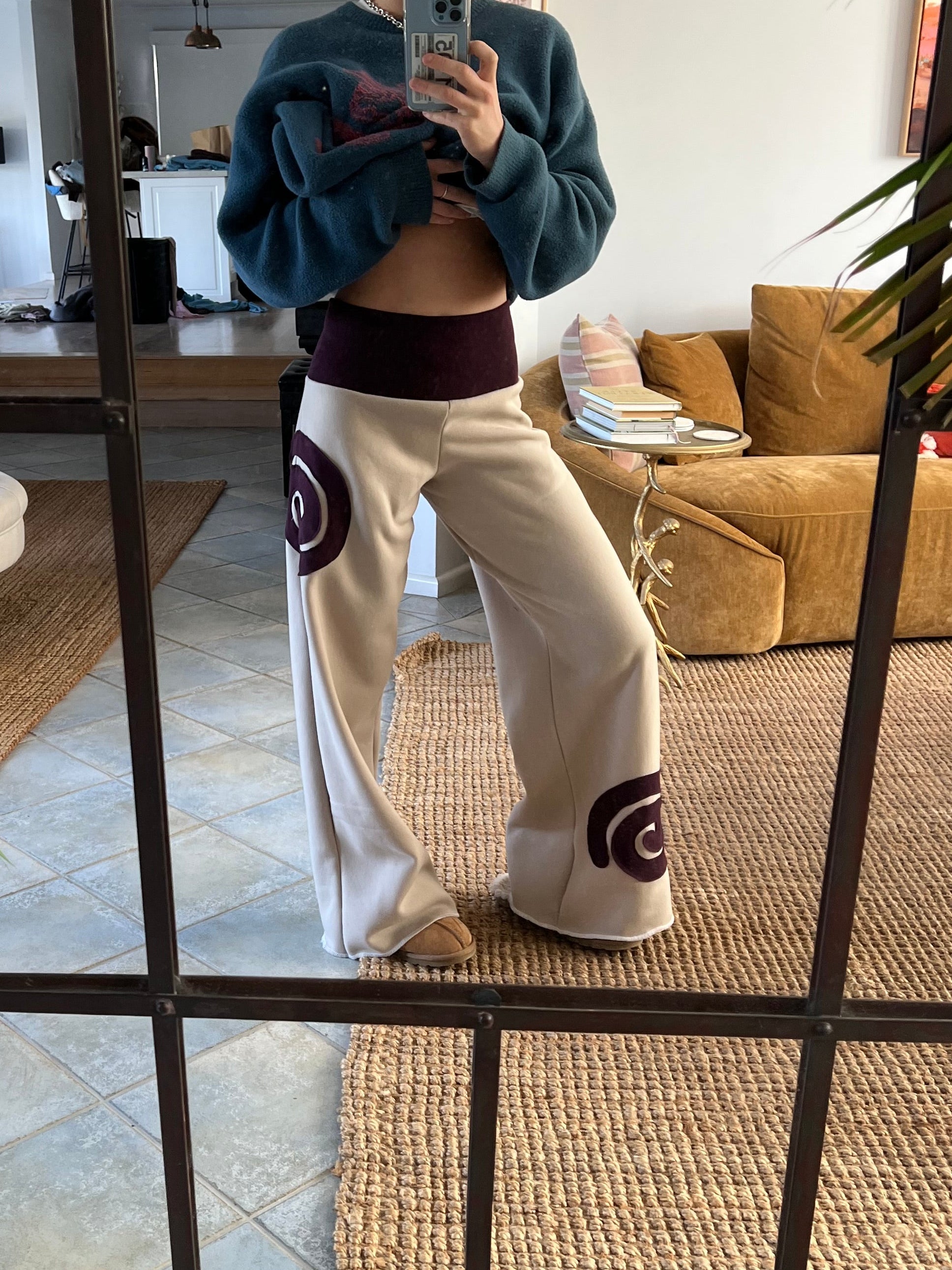 I Am Spiralling ~ Taupe & Maroon
