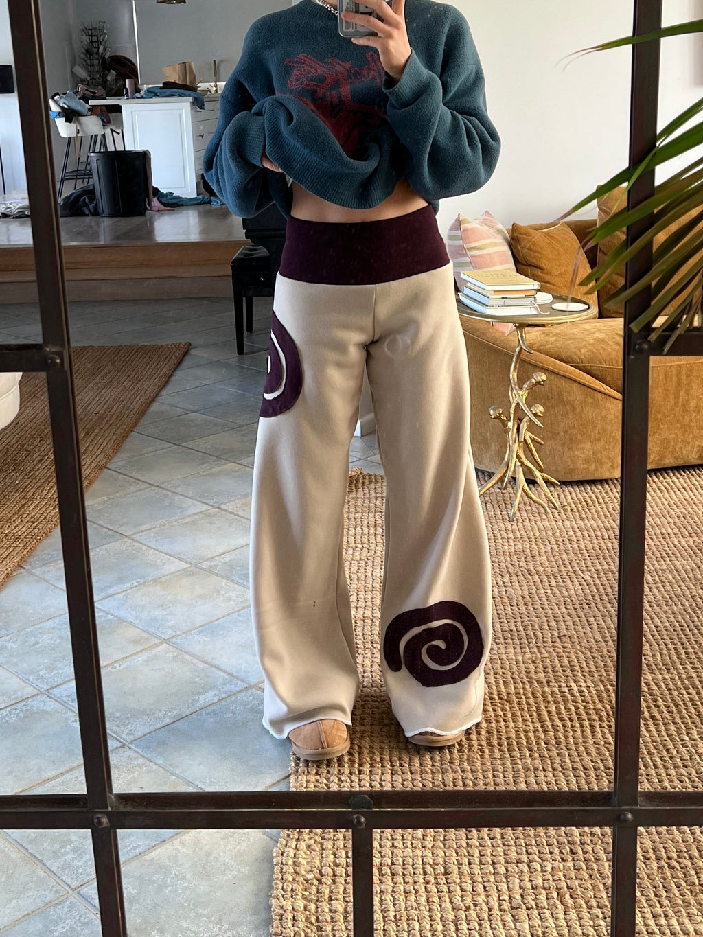 I Am Spiralling ~ Taupe & Maroon